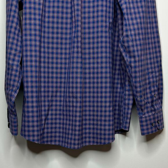 Jos. A. Bank Plaid Traveler Button Down Shirt Size L Tailored Fit - Picture 7 of 7
